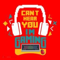 I CanT Hear You IM Gaming Pc Gamers Themed Gift Santa Hat thumb 1