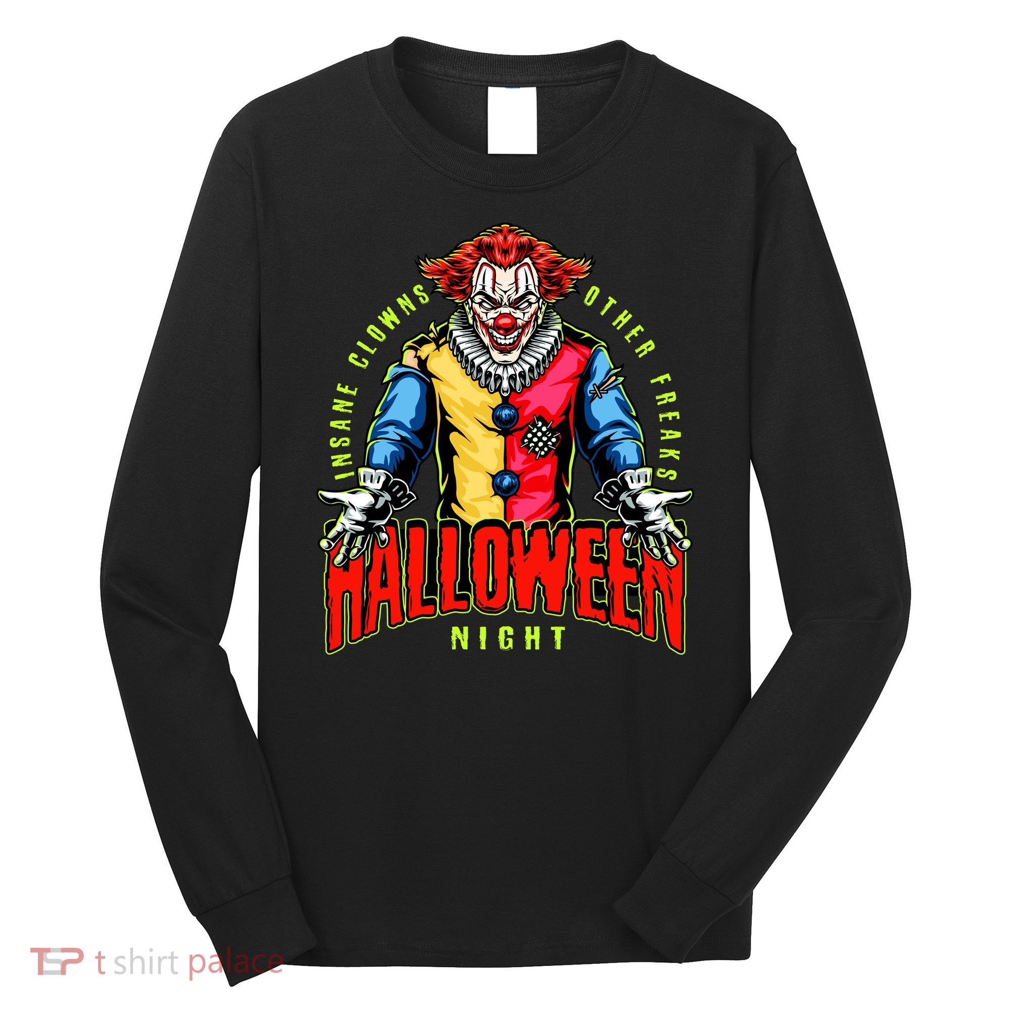 Insane Clowns Halloween Night Creepy Clown Long Sleeve Shirt