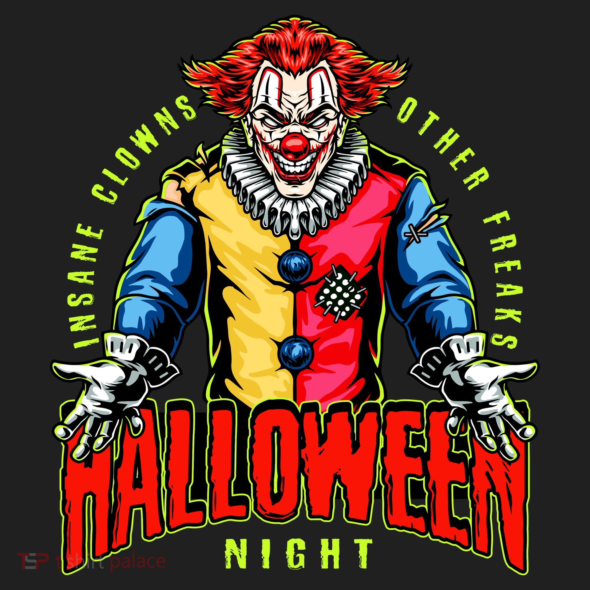 Insane Clowns Halloween Night Creepy Clown Hat