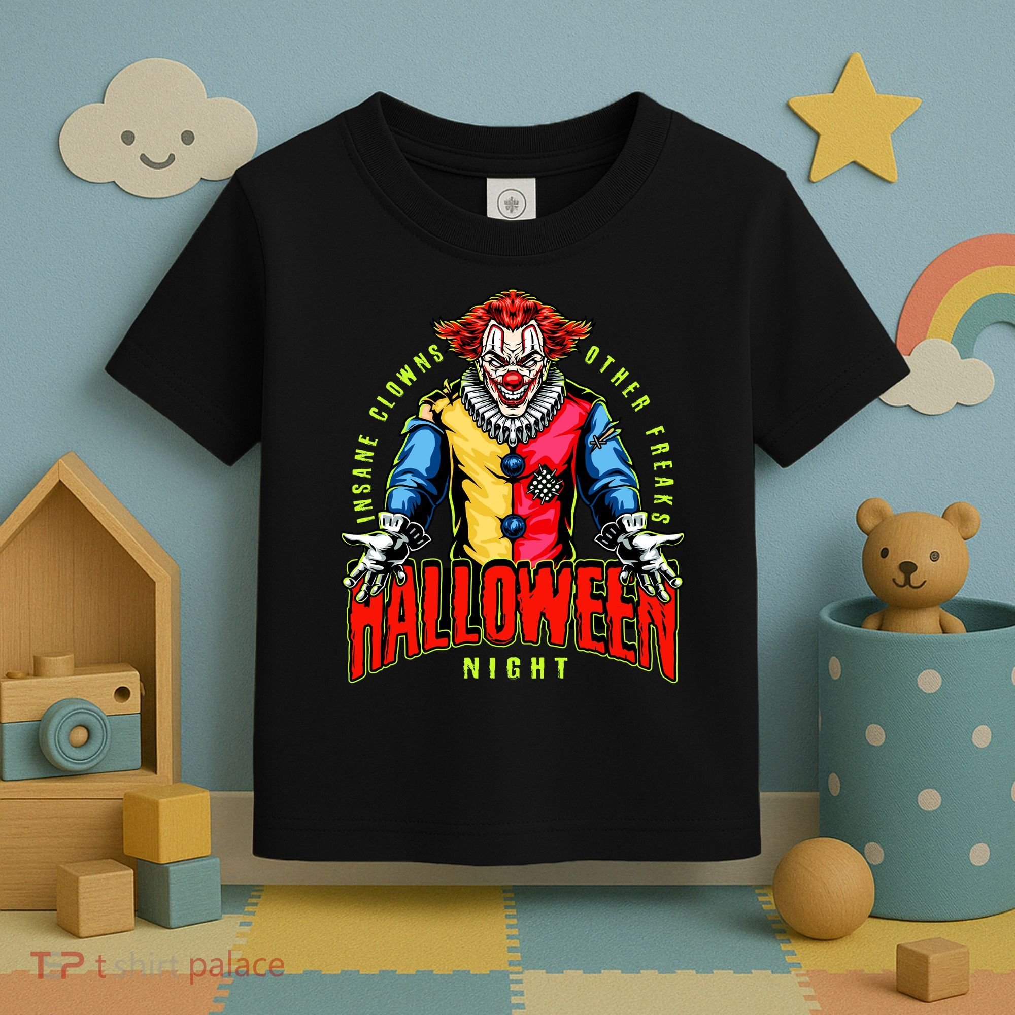 Insane Clowns Halloween Night Creepy Clown Toddler T-Shirt