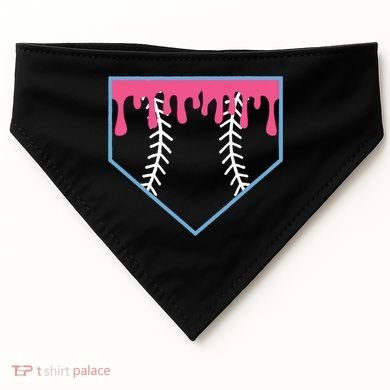 Ice Cream Home Plate Baseball Drip USA-Made Doggie Bandana
