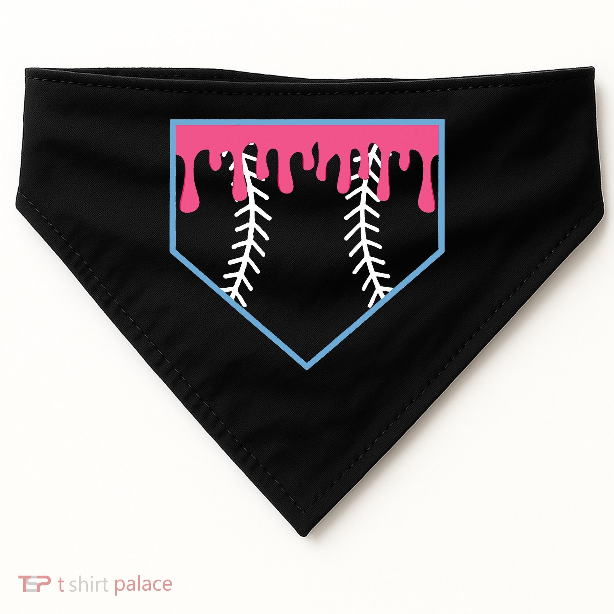 Ice Cream Home Plate Baseball Drip USA-Made Doggie Bandana