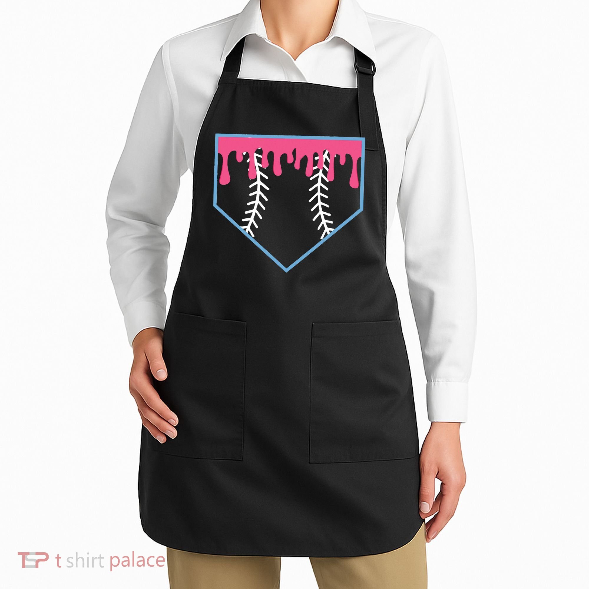Ice Cream Home Plate Baseball Drip Apron
