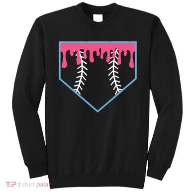 Ice Cream Home Plate Baseball Drip Sweatshirt