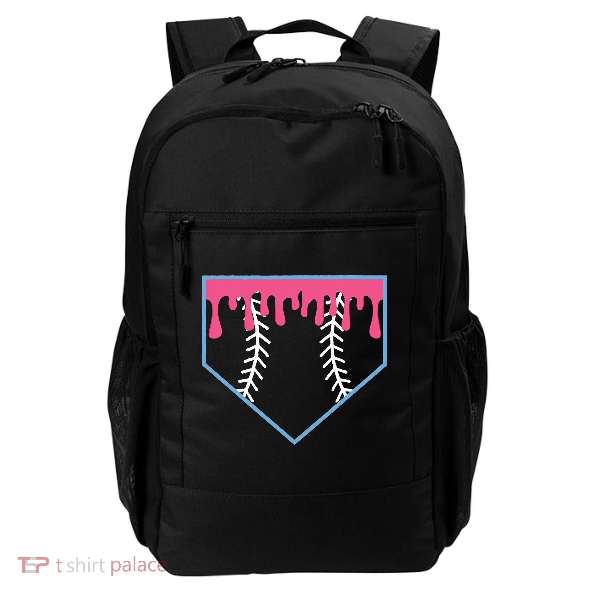 Ice Cream Home Plate Baseball Drip Backpack