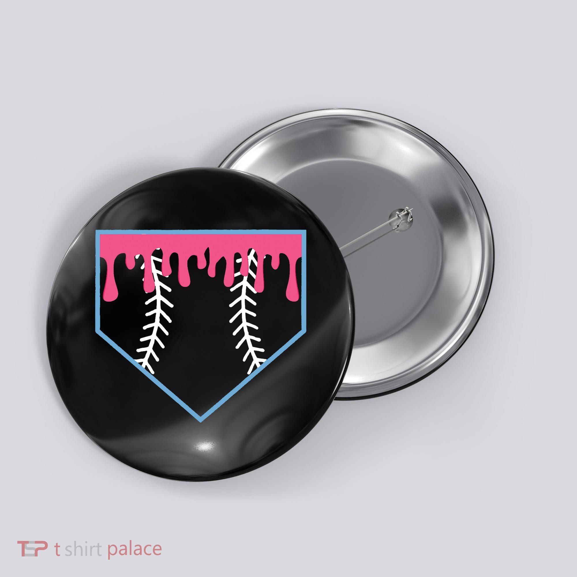 Ice Cream Home Plate Baseball Drip Button
