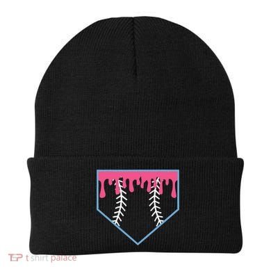 Ice Cream Home Plate Baseball Drip Beanie