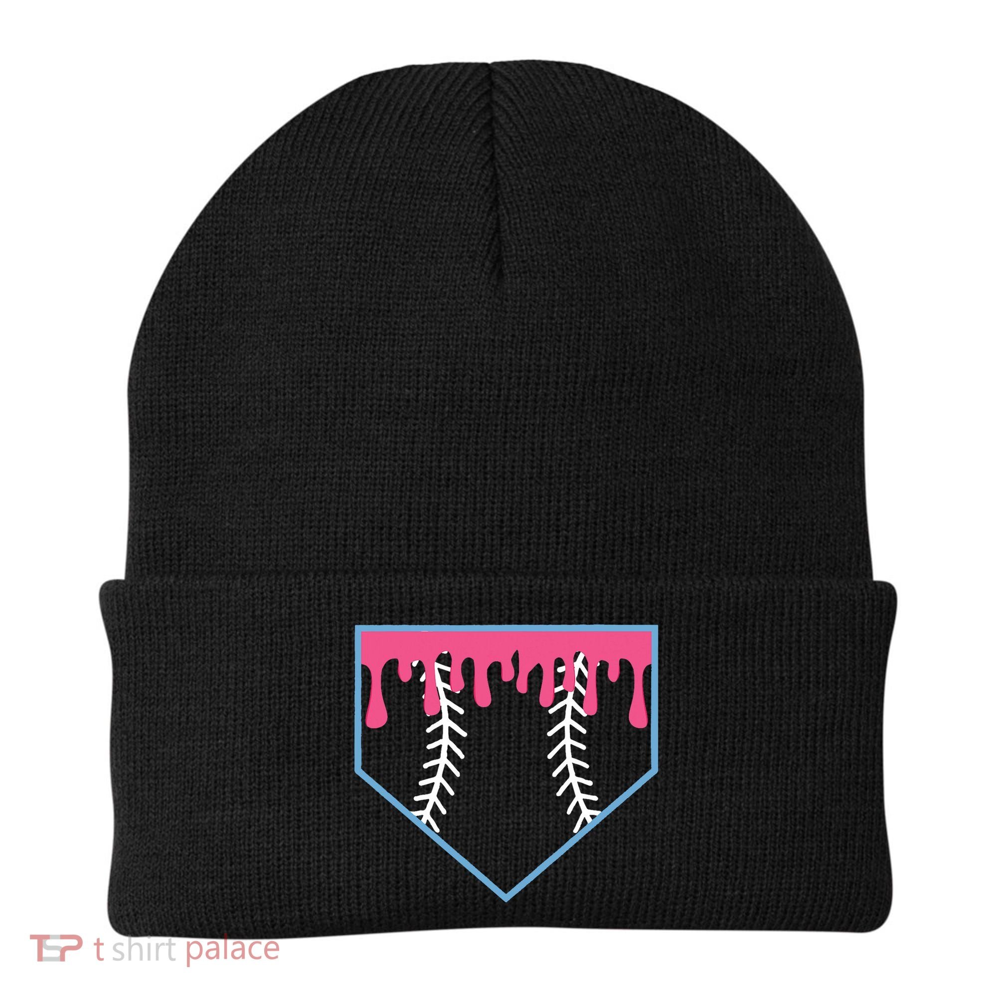 Ice Cream Home Plate Baseball Drip Beanie