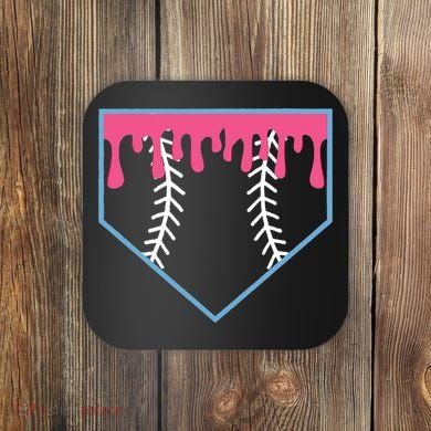 Ice Cream Home Plate Baseball Drip Coaster