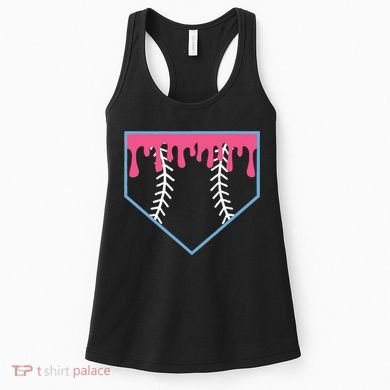 Ice Cream Home Plate Baseball Drip Women's Tank Top