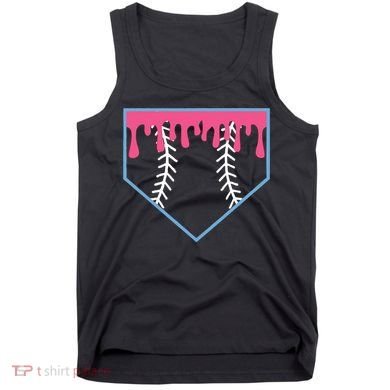 Ice Cream Home Plate Baseball Drip Tank Top