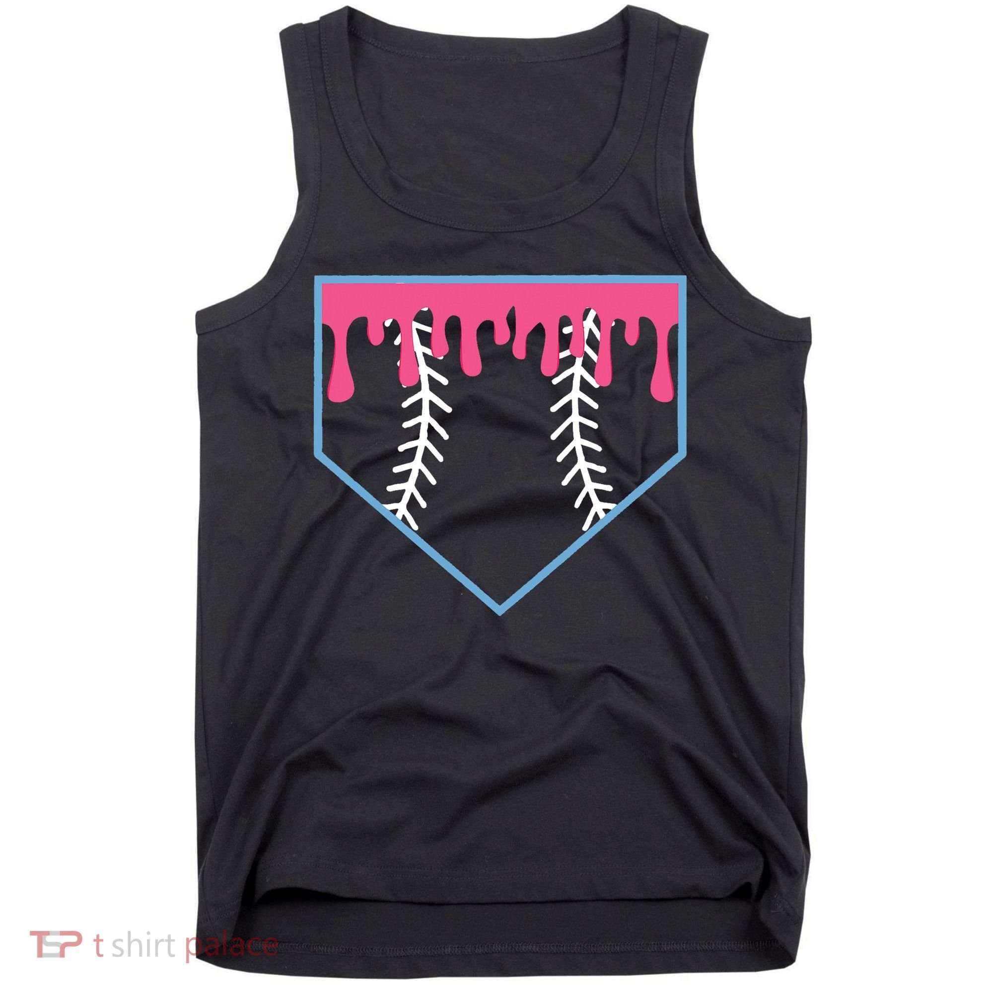 Ice Cream Home Plate Baseball Drip Tank Top