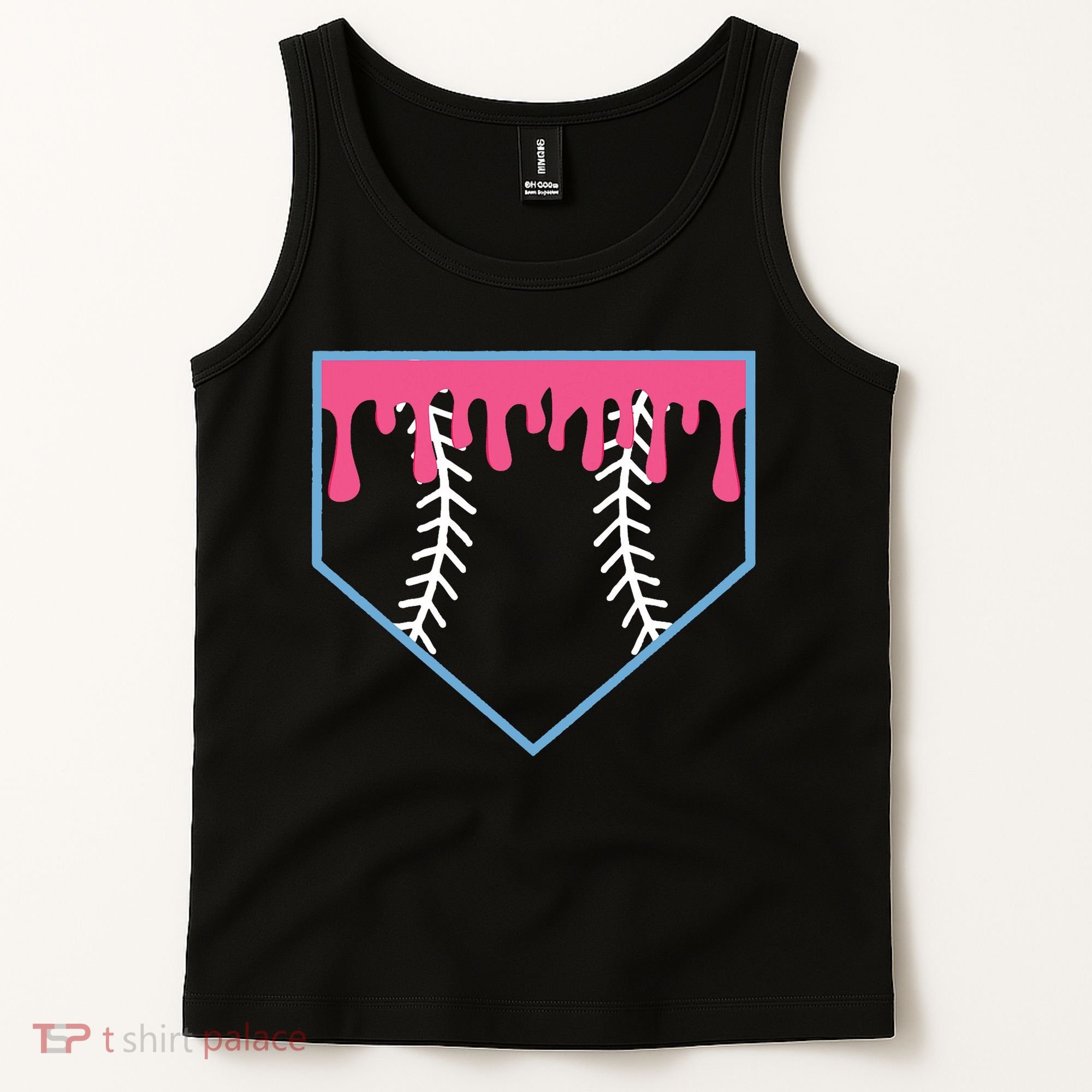 Ice Cream Home Plate Baseball Drip Tank Top