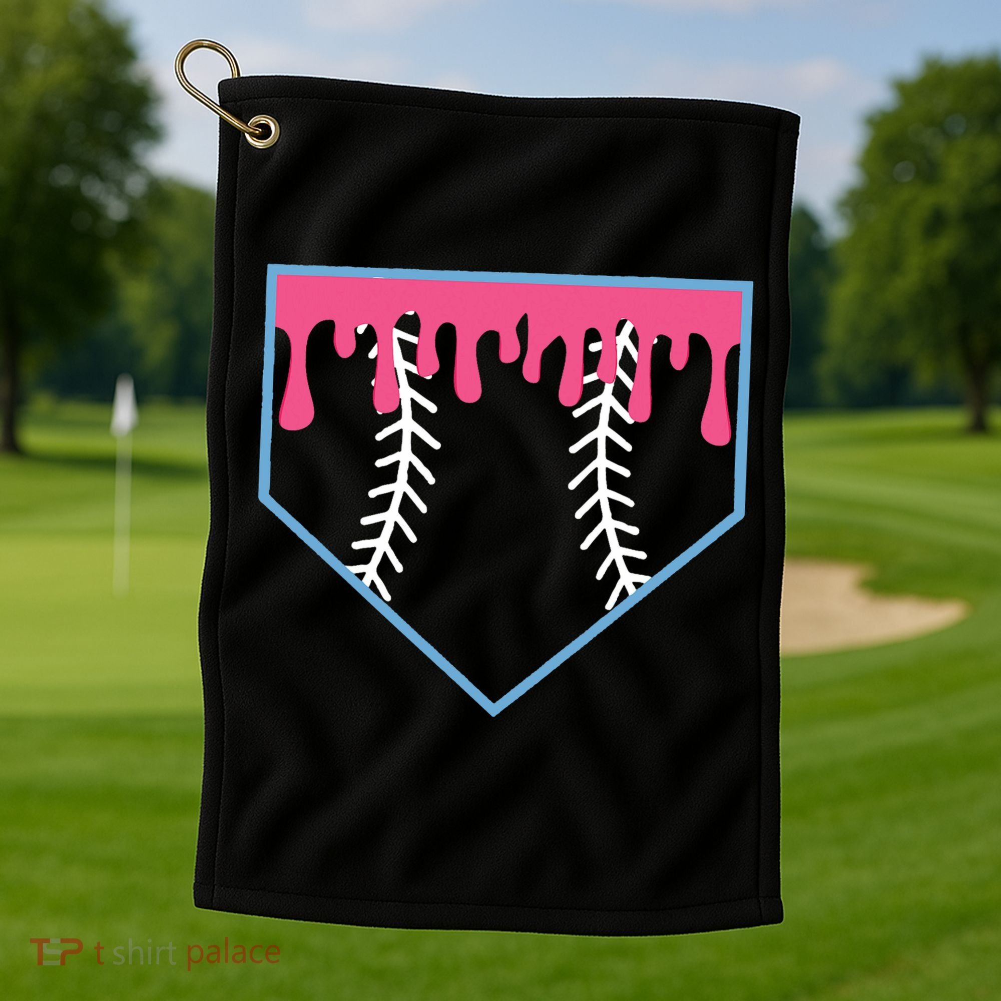 Ice Cream Home Plate Baseball Drip Golf Towel