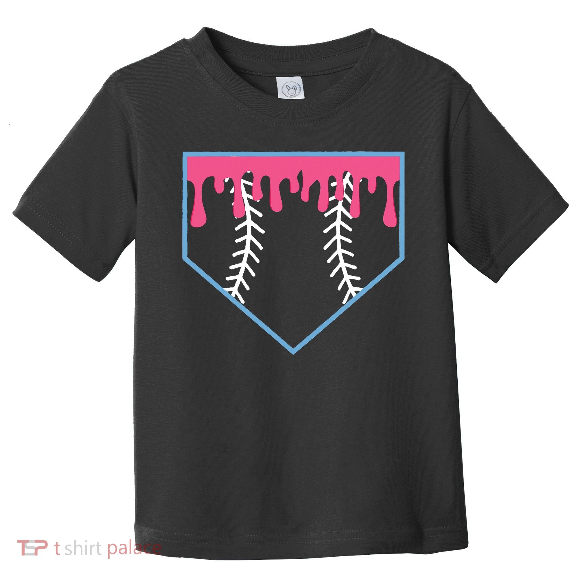 Ice Cream Home Plate Baseball Drip Toddler T-Shirt