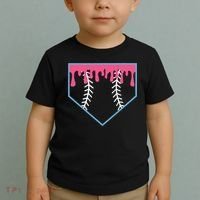 Ice Cream Home Plate Baseball Drip Toddler T-Shirt thumb 2