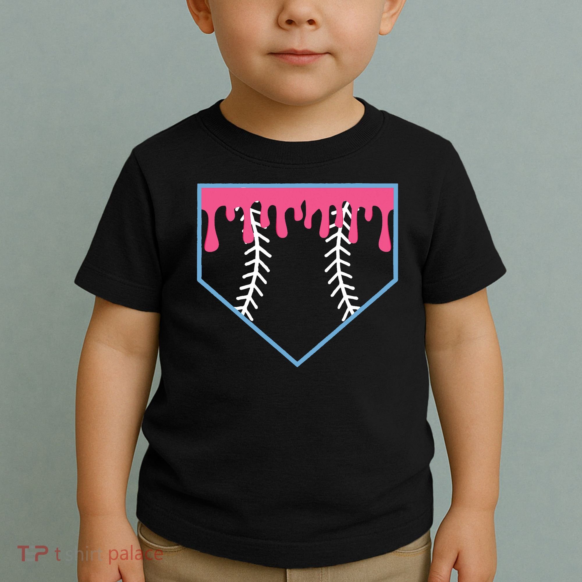 Ice Cream Home Plate Baseball Drip Toddler T-Shirt