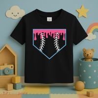Ice Cream Home Plate Baseball Drip Toddler T-Shirt thumb 3