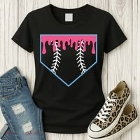 Ice Cream Home Plate Baseball Drip Women's T-Shirt thumb 3