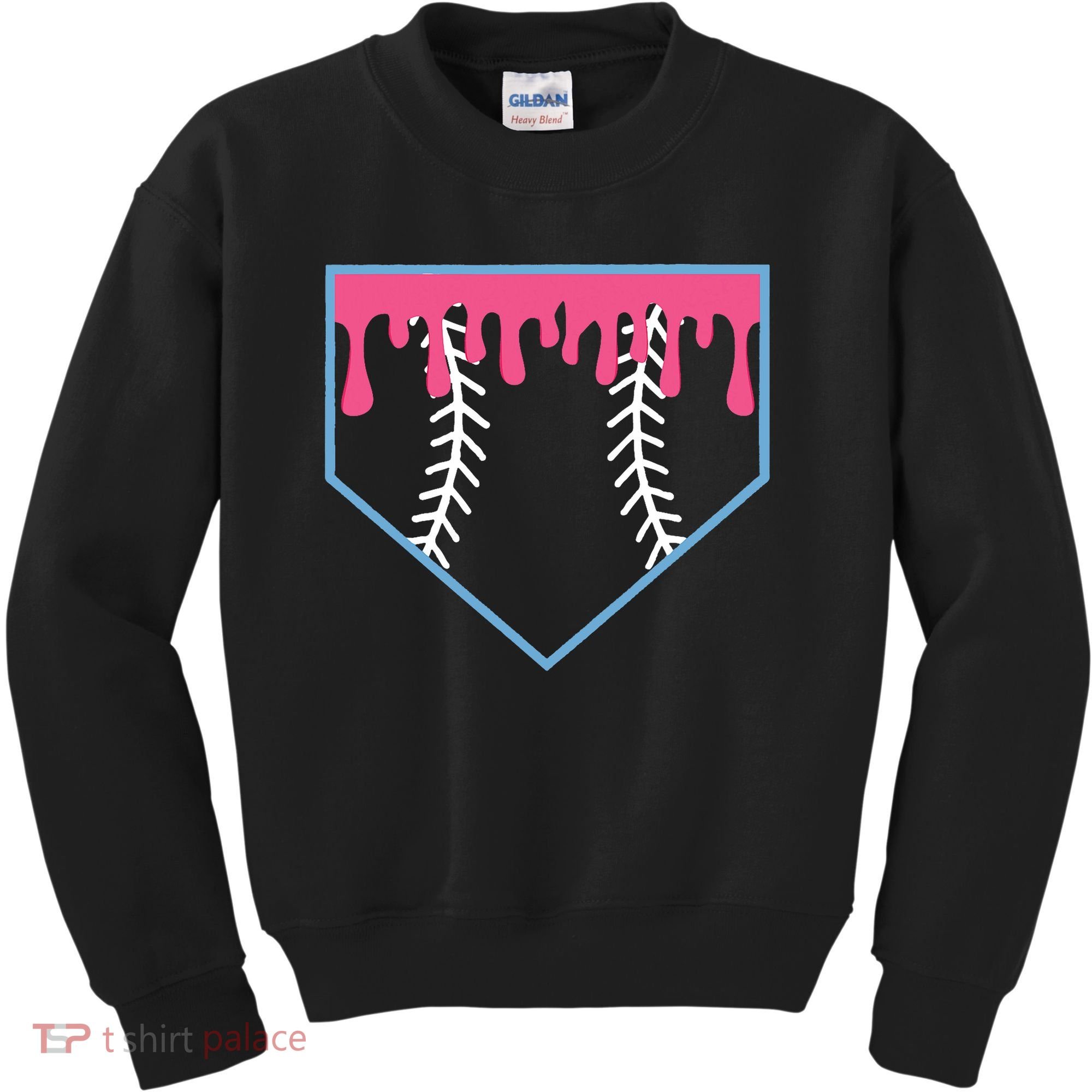 Ice Cream Home Plate Baseball Drip Kids Sweatshirt