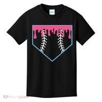 Ice Cream Home Plate Baseball Drip Kids T-Shirt thumb 0