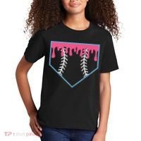 Ice Cream Home Plate Baseball Drip Kids T-Shirt thumb 2