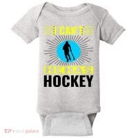 I Cant He Has Hockey Baby Bodysuit thumb 0