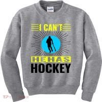 I Cant He Has Hockey Kids Sweatshirt thumb 0
