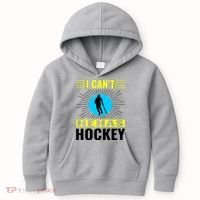 I Cant He Has Hockey Kids Hoodie thumb 0