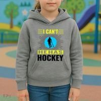 I Cant He Has Hockey Kids Hoodie thumb 3