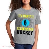 I Cant He Has Hockey Kids T-Shirt thumb 2