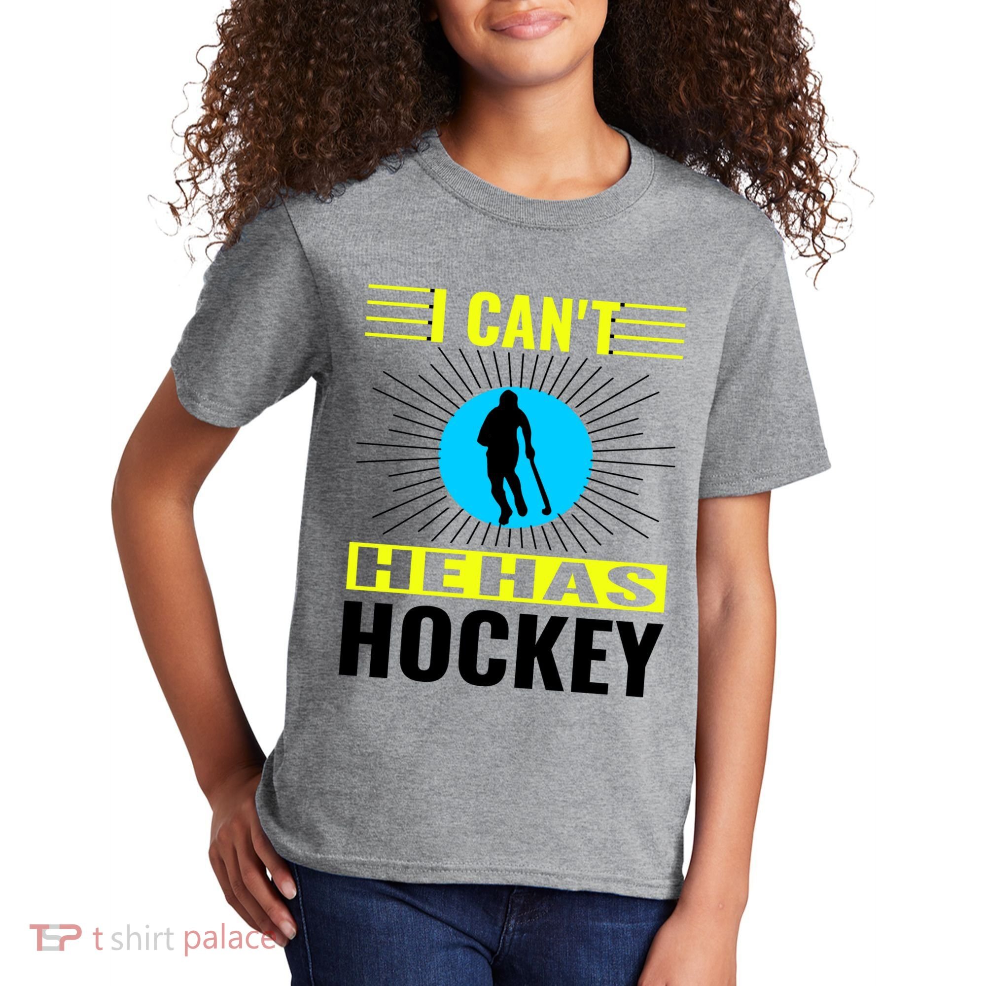 I Cant He Has Hockey Kids T-Shirt