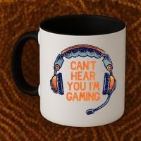 I Cant Hear You Im Gaming Funny Video Gamer Geek Coffee Mug thumb 2