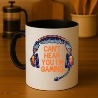 I Cant Hear You Im Gaming Funny Video Gamer Geek Coffee Mug thumb 4