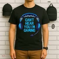 I Cant Hear You Im Gaming Video Gamer Geek T-Shirt thumb 6
