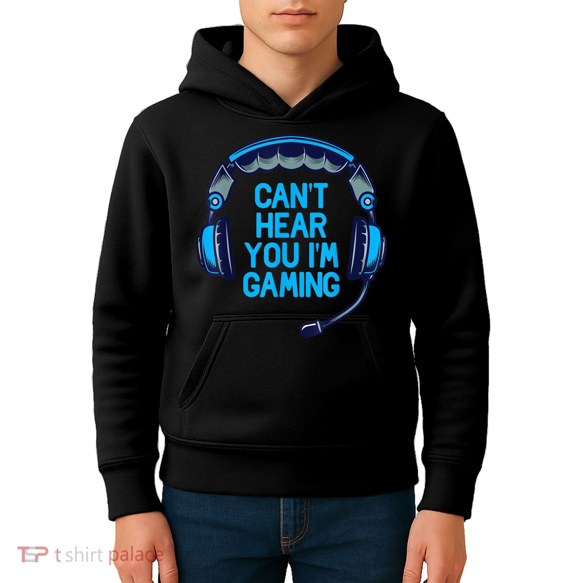 I Cant Hear You Im Gaming Video Gamer Geek Kids Hoodie