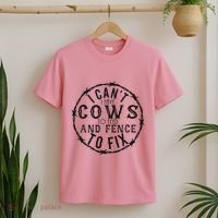 I CanT Have Cows To Feed And Fence To Fix Farmer T-Shirt thumb 2