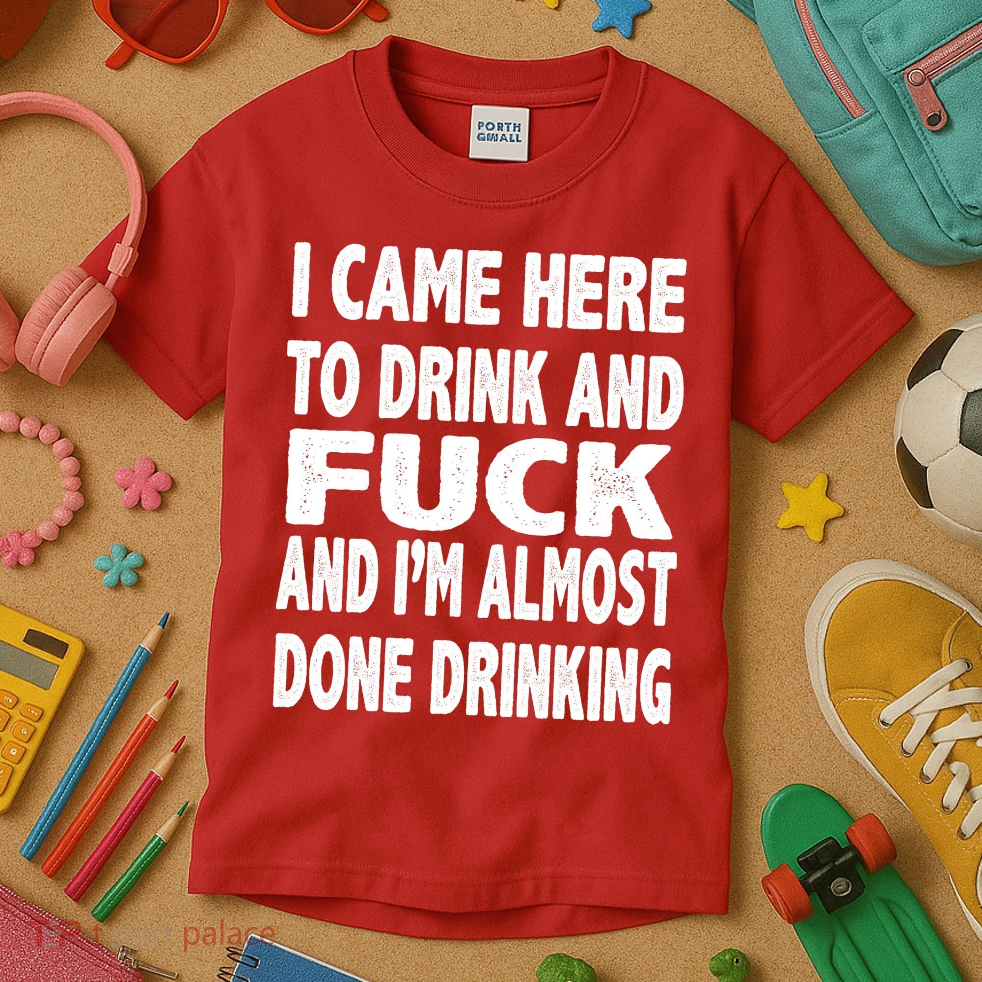 I Came Here To Drink And Fuck And I’M Almost Done Drinking Kids T-Shirt