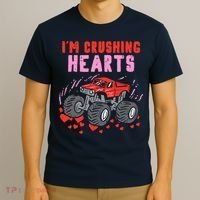 I Crush Hearts Monster Truck Toddler Boys Valentines Day T-Shirt thumb 3