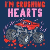 I Crush Hearts Monster Truck Toddler Boys Valentines Day T-Shirt thumb 7
