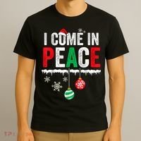 I Come In Peace IM Peace Funny Matching Couple Christmas T-Shirt thumb 3