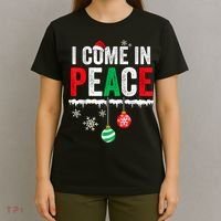 I Come In Peace IM Peace Funny Matching Couple Christmas T-Shirt thumb 4