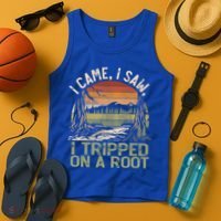 I Came I Saw I Tripped On A Root Hiking Adventure Cute Gift Tank Top thumb 4