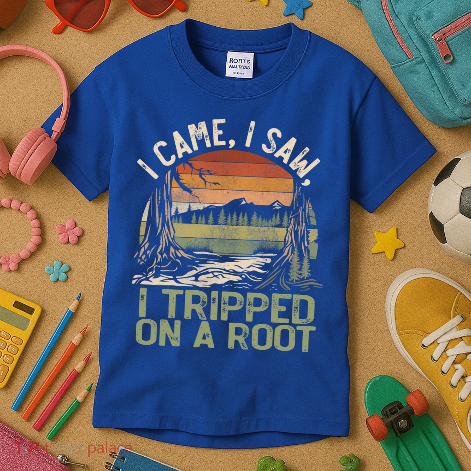 I Came I Saw I Tripped On A Root Hiking Adventure Cute Gift Kids T-Shirt