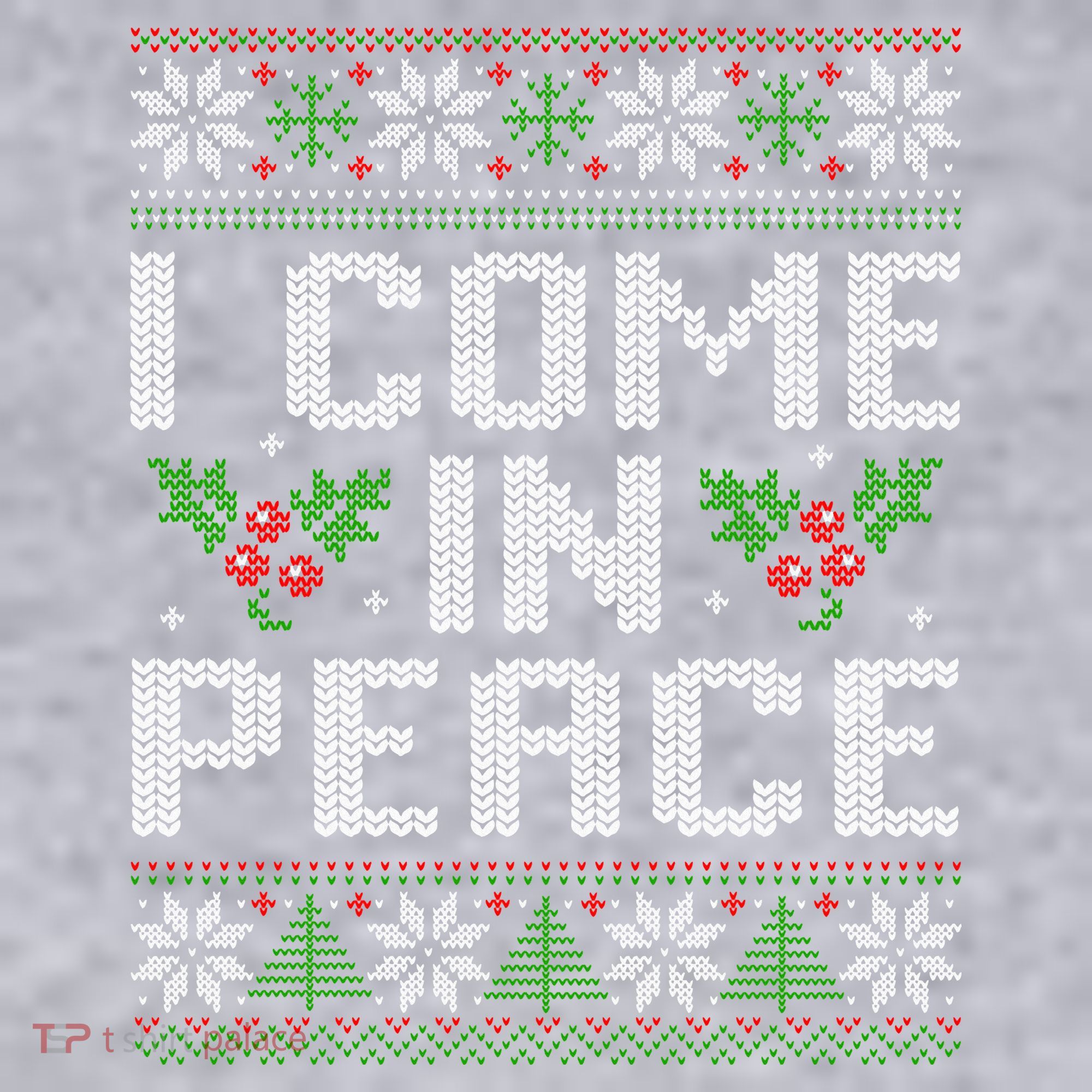 I Come In Peace Couple Matching Ugly Christmas Sweater Women's Racerback Cropped Tank