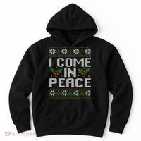 I Come In Peace Couple Matching Ugly Christmas Sweater Hoodie thumb 0