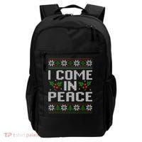 I Come In Peace Couple Matching Ugly Christmas Sweater Backpack thumb 0