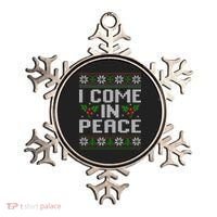 I Come In Peace Couple Matching Ugly Christmas Sweater Ornament thumb 0