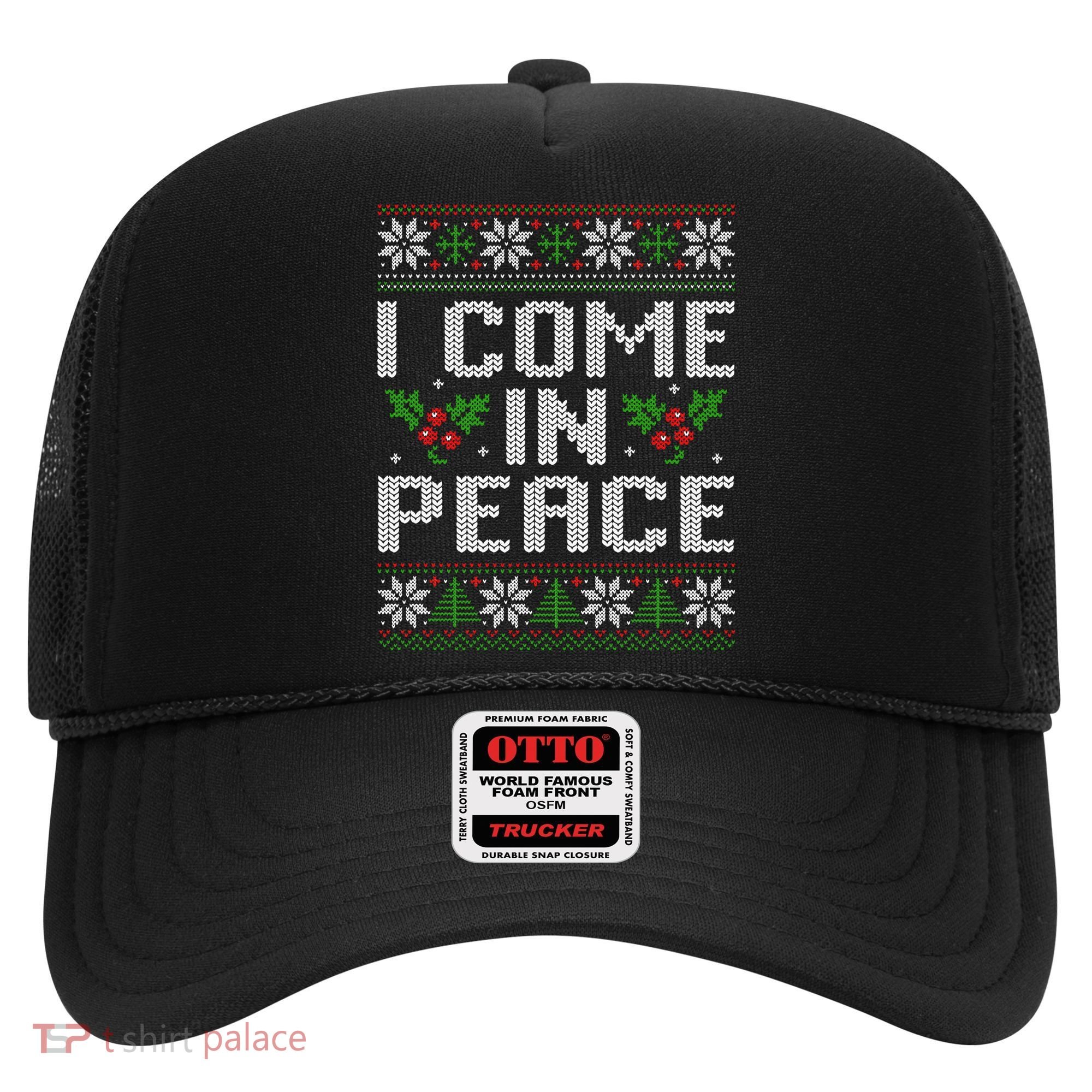 I Come In Peace Couple Matching Ugly Christmas Sweater Hat