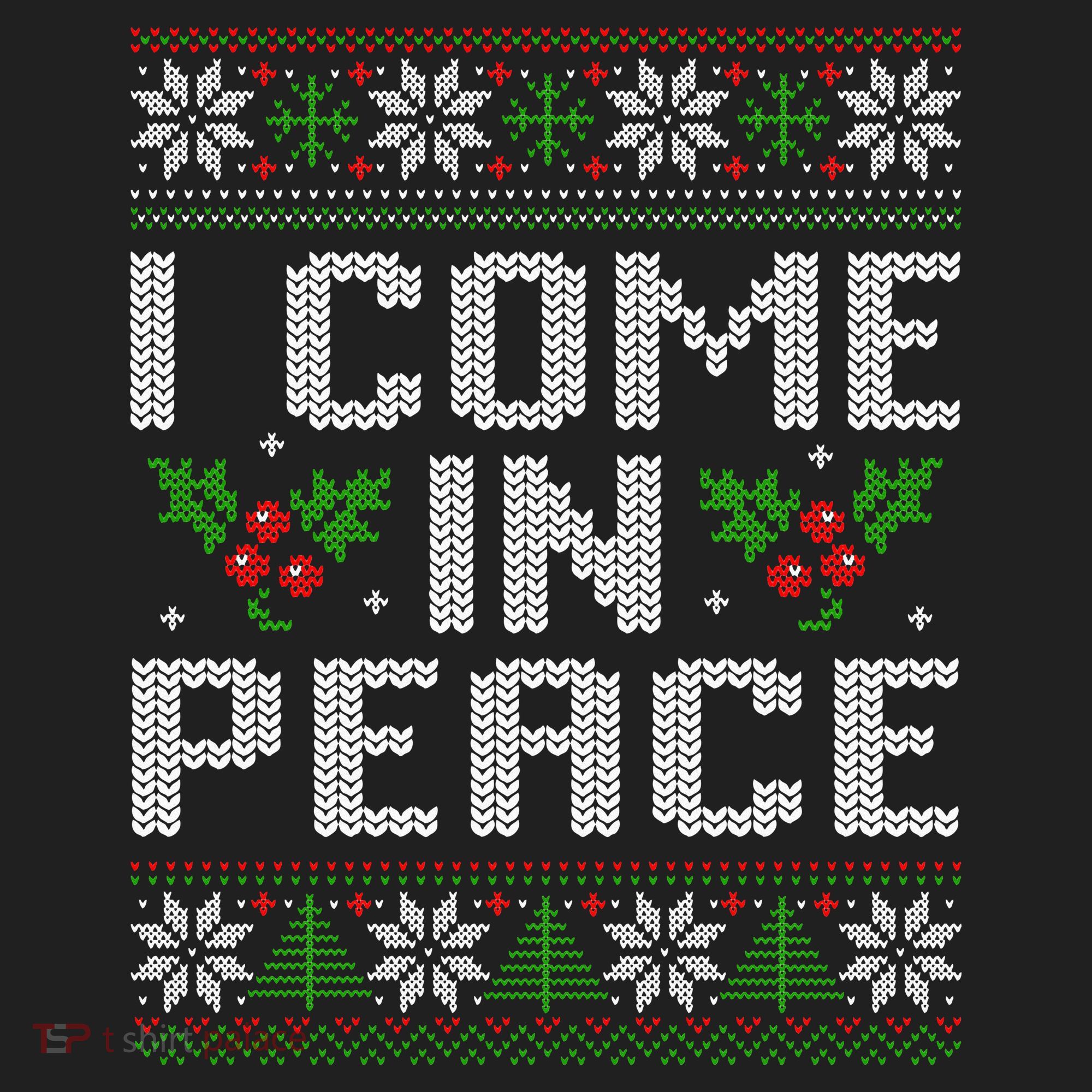 I Come In Peace Couple Matching Ugly Christmas Sweater Golf Towel